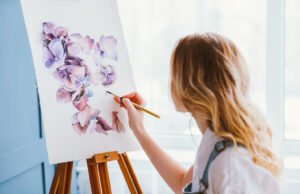 Imagine, create, inspire in a beautiful painting of flowers. 