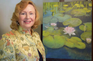 Verlaine Crawford with he Lotus Painting.